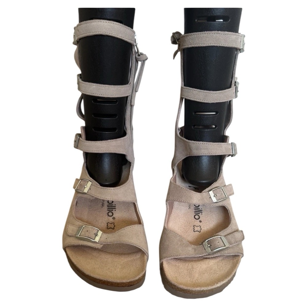 Women's Beige Strappy Gladiator Sandals